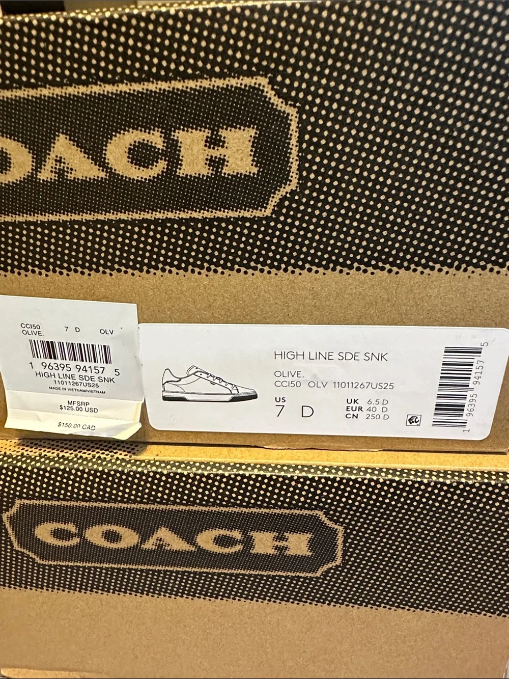 Coach Men's Olive Green Suede Low-Top Sneakers